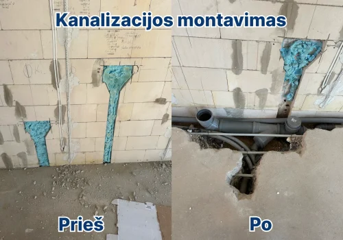 kanalizacijos montavimas