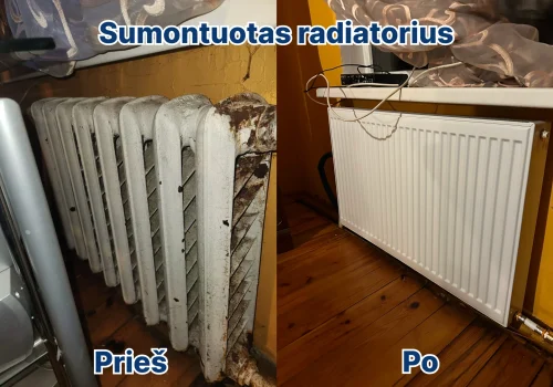 sumontuotas radiatorius